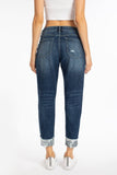 High Rise Hem Detail Boyfriend Jean - KanCan