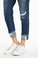 High Rise Hem Detail Boyfriend Jean - KanCan