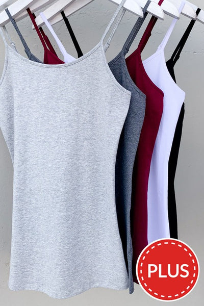 The basic Cami tank-BURGUNDY-Curvy