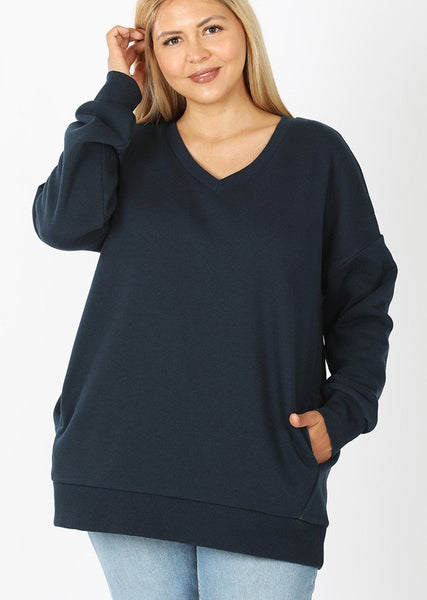 The Jes v-neck sweater - Curvy - Black