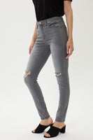 The grey high rise distressed super skinny -KanCan Jean