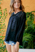 The Rachel Swiss Dot Blouse - Curvy