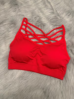 V-Lattice Bralette-Red