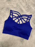 V-Lattice Bralette-Sapphire