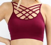 V-Lattice Bralette-Cabernet